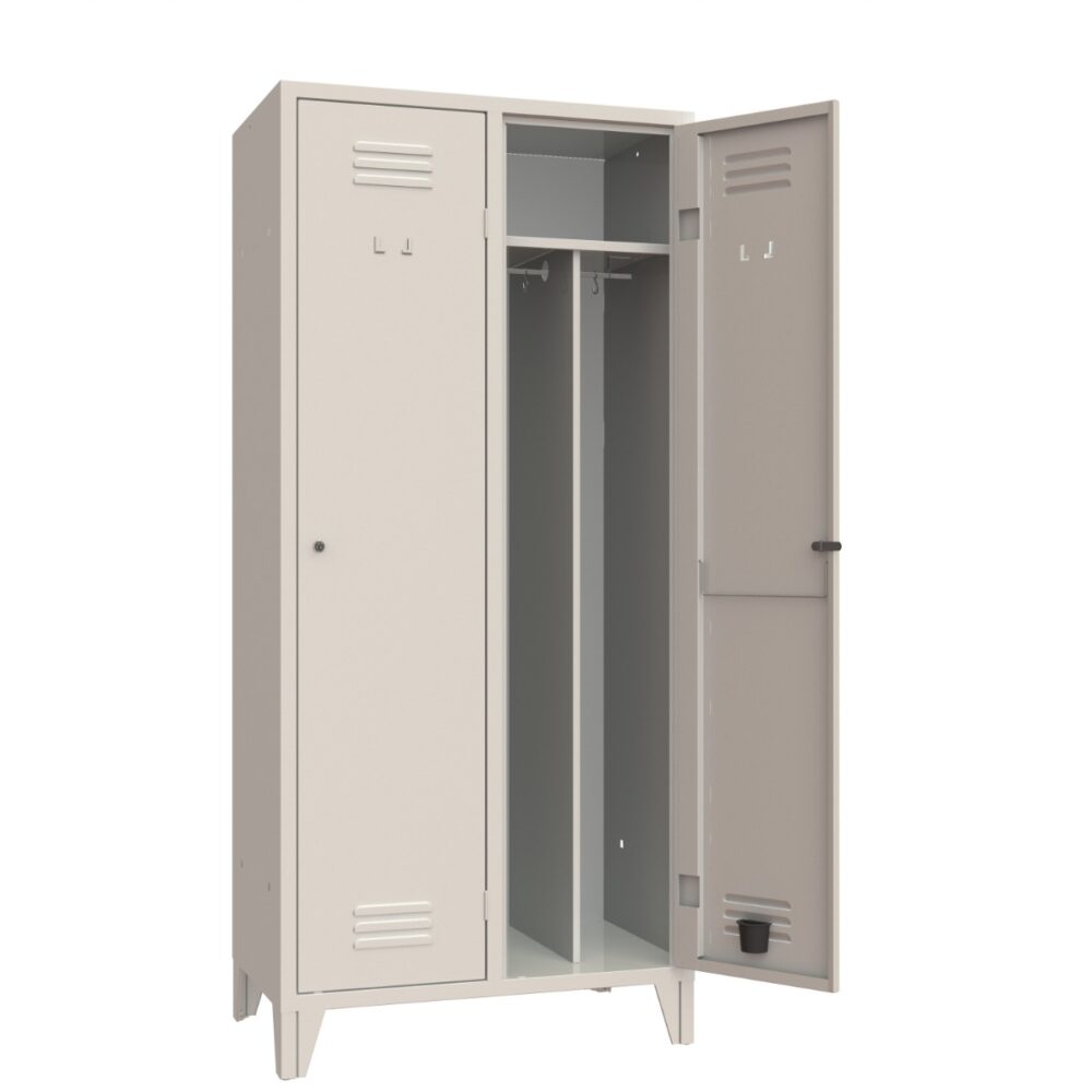 XLOCKERS® - ARMADIO SPOGLIATOIO METALLICO IN ACCIAIO #2 POSTI CON DIVISORIO PROFONDITÀ 33CM
