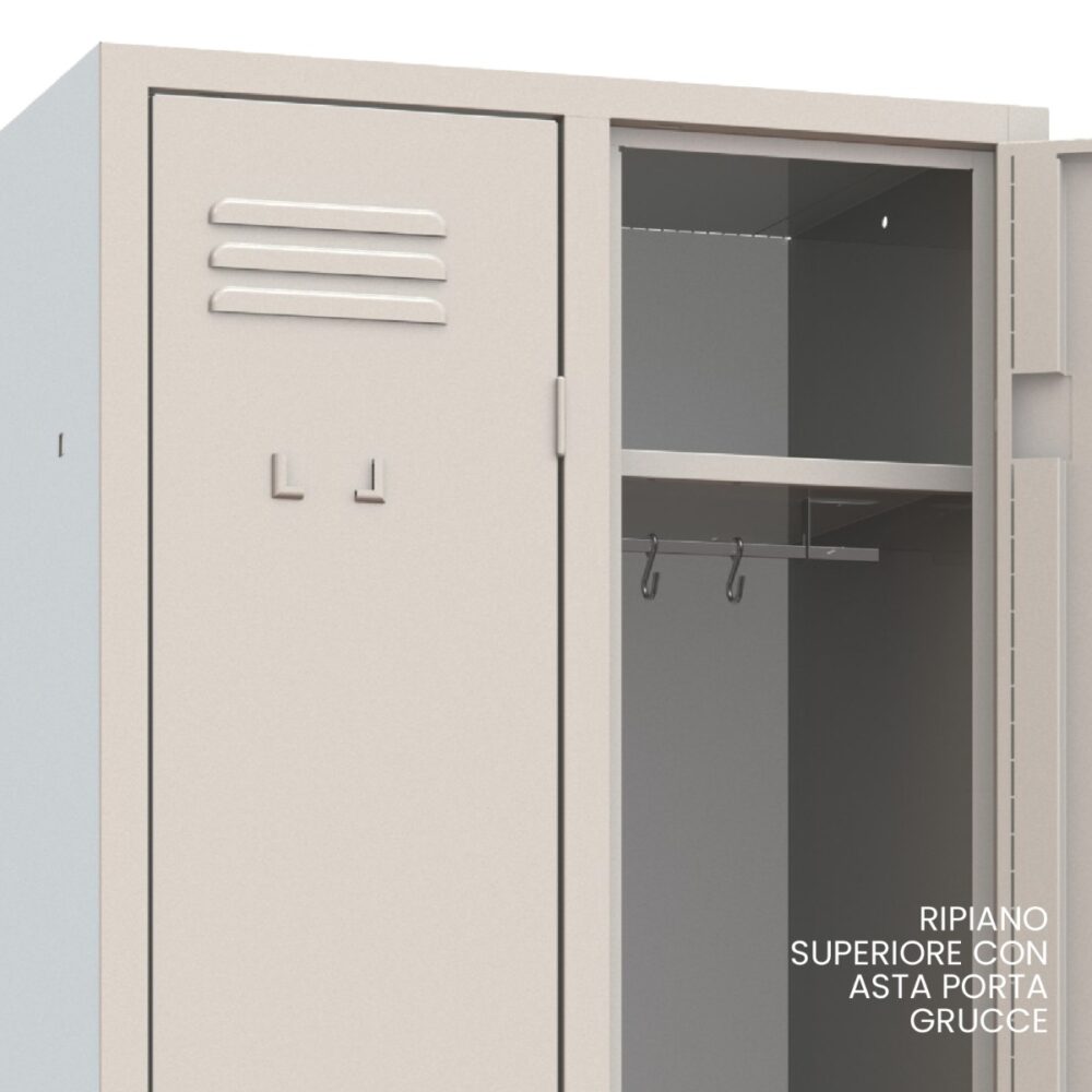XLOCKERS® - ARMADIO SPOGLIATOIO METALLICO IN ACCIAIO #2 POSTI PROFONDITÀ 33CM - immagine 7