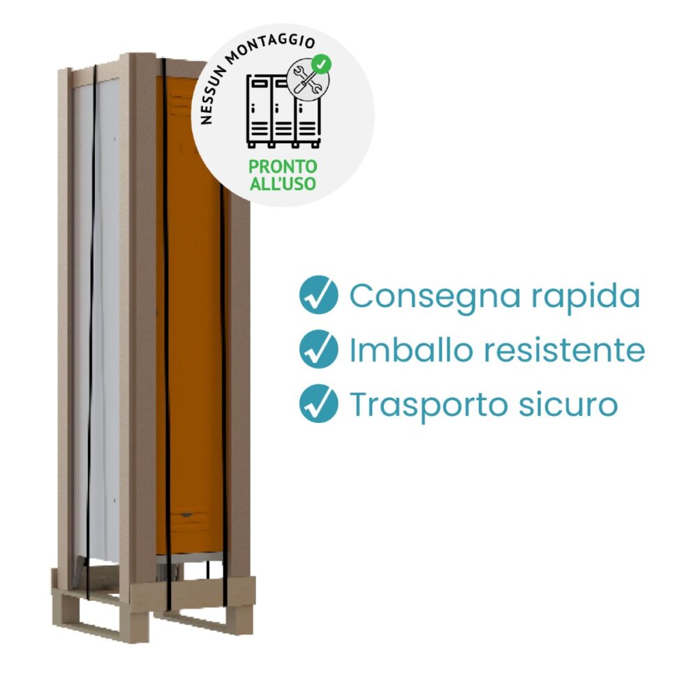 XLOCKERS® - ARMADIO SPOGLIATOIO METALLICO IN ACCIAIO #2 POSTI PROFONDITÀ 33CM - immagine 8