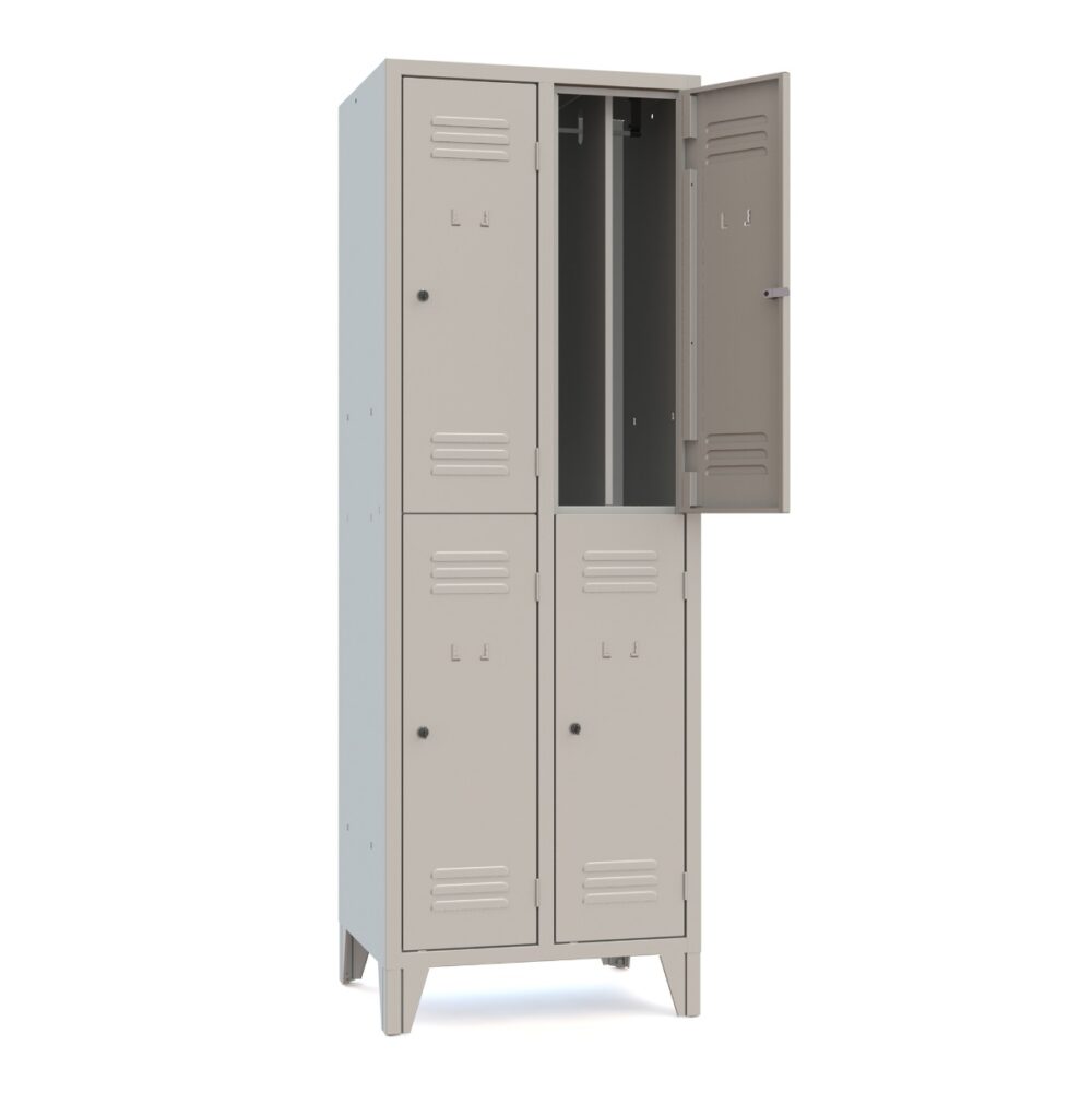 XLOCKERS® - ARMADIO SPOGLIATOIO METALLICO IN ACCIAIO #4 POSTI SOVRAPPOSTI CON DIVISORIO