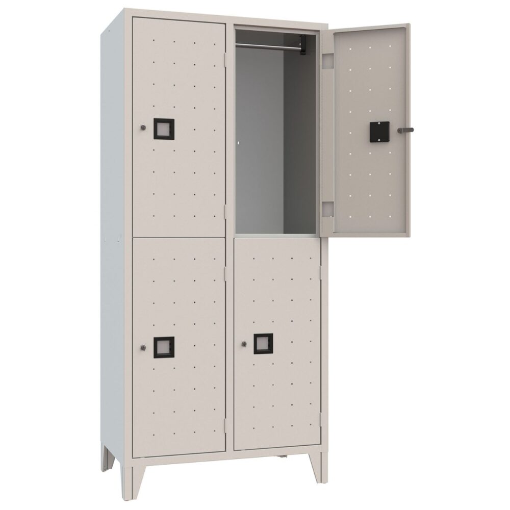 XLOCKERS® - ARMADIO SPOGLIATOIO METALLICO IN ACCIAIO #4 POSTI SOVRAPPOSTO DESIGN