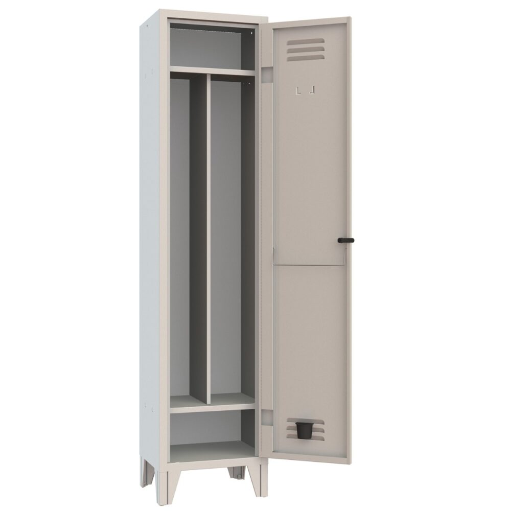 XLOCKERS® - ARMADIO SPOGLIATOIO METALLICO IN ACCIAIO #1 POSTO CON RIPIANO SUPERIORE, INFERIORE E DIVISIORIO