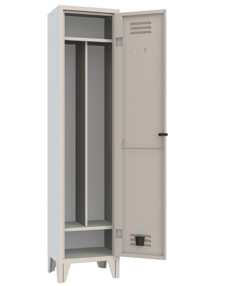 XLOCKERS® - ARMADIO SPOGLIATOIO METALLICO IN ACCIAIO #1 POSTO CON RIPIANO SUPERIORE, INFERIORE E DIVISIORIO