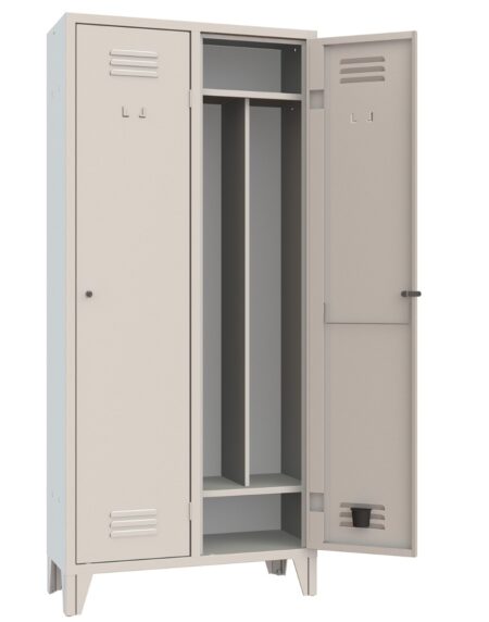 XLOCKERS® - ARMADIO SPOGLIATOIO METALLICO IN ACCIAIO #2 POSTI CON RIPIANO SUPERIORE, INFERIORE E DIVISIORIO