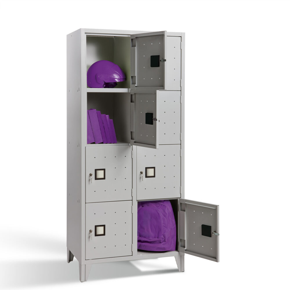 XLOCKERS® - ARMADIO CASELLARIO METALLICO IN ACCIAIO #8 POSTI DI DESIGN - immagine 3