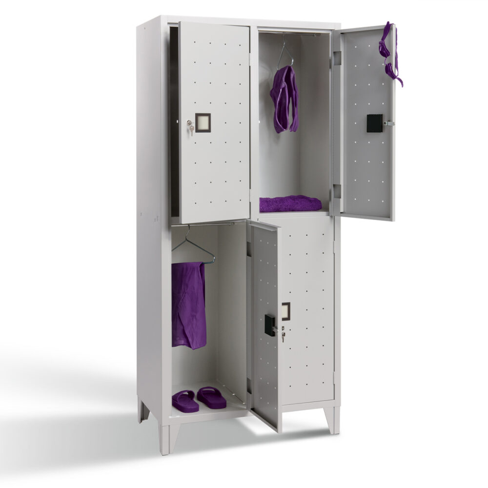 XLOCKERS® - ARMADIO SPOGLIATOIO METALLICO IN ACCIAIO #4 POSTI SOVRAPPOSTO DESIGN - immagine 5