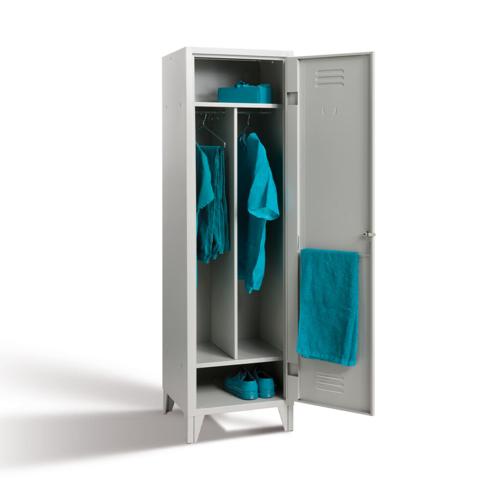XLOCKERS® - ARMADIO SPOGLIATOIO METALLICO IN ACCIAIO #1 POSTO CON RIPIANO SUPERIORE, INFERIORE E DIVISIORIO - immagine 5